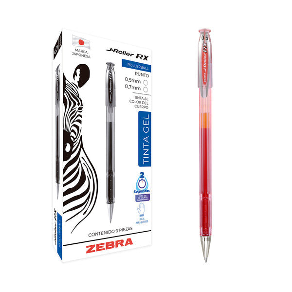 Zebra 8602/6 bolígrafo Rojo Bolígrafo de barra Fino 6 pieza(s)