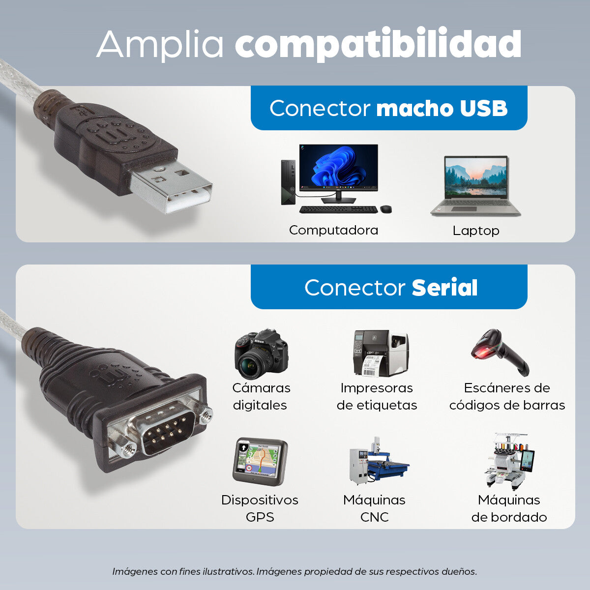 Manhattan Convertidor de USB a Puerto Serial