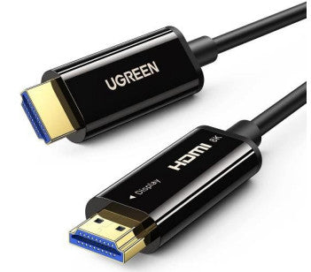 Cable HDMI de 10 Metros (32.81 Pies) por Fibra Óptica 8K@60Hz / Fibra de 4 Núcleos + Cobre Estañado de 7 Núcleos / Compatible con HDMI 2.1 / Alta Velocidad 18 Gbps / 3D / HDR / Caja de Aleación Zinc / Premium