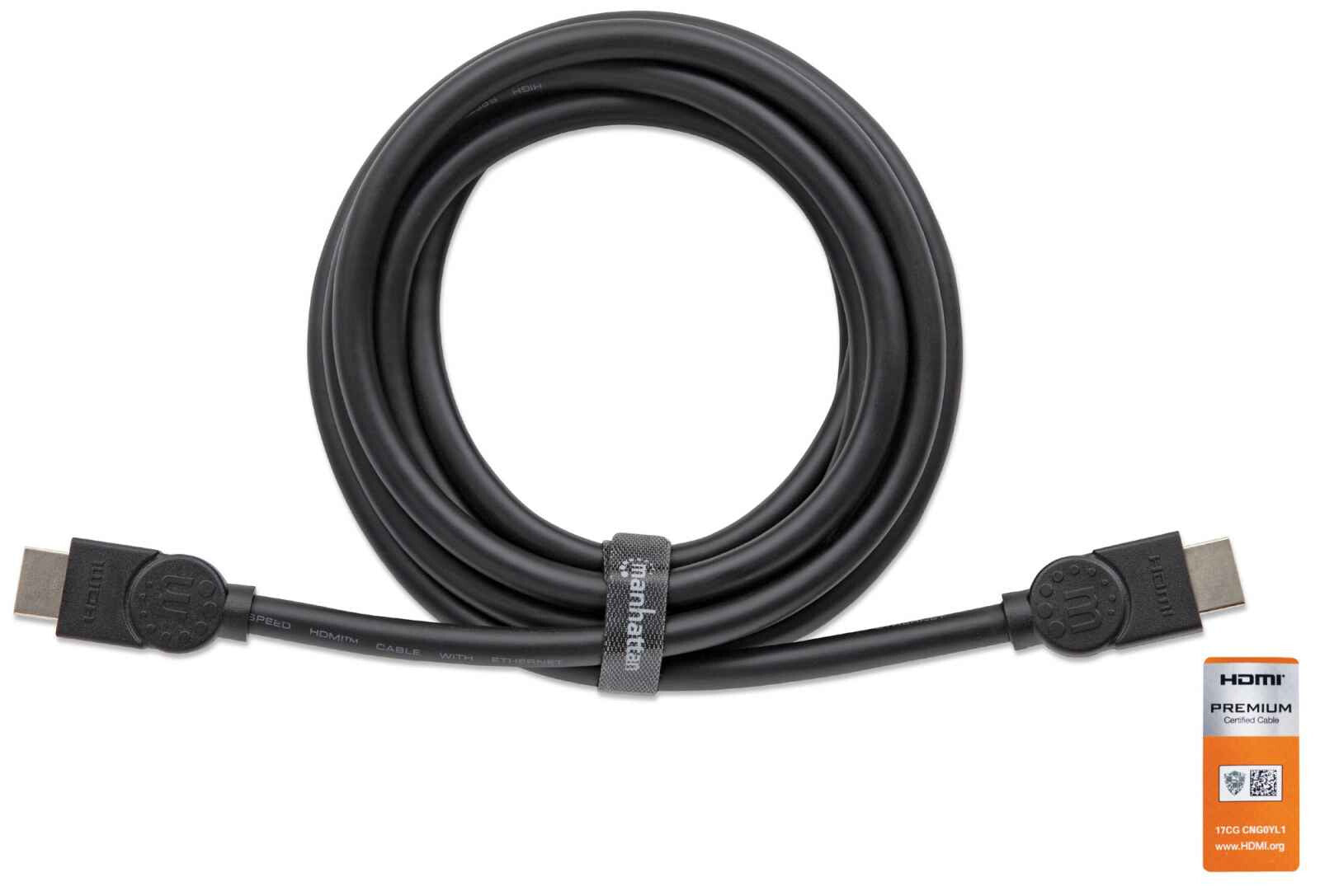 Manhattan Cable HDMI de Alta Velocidad con Canal Ethernet, Versión Premium