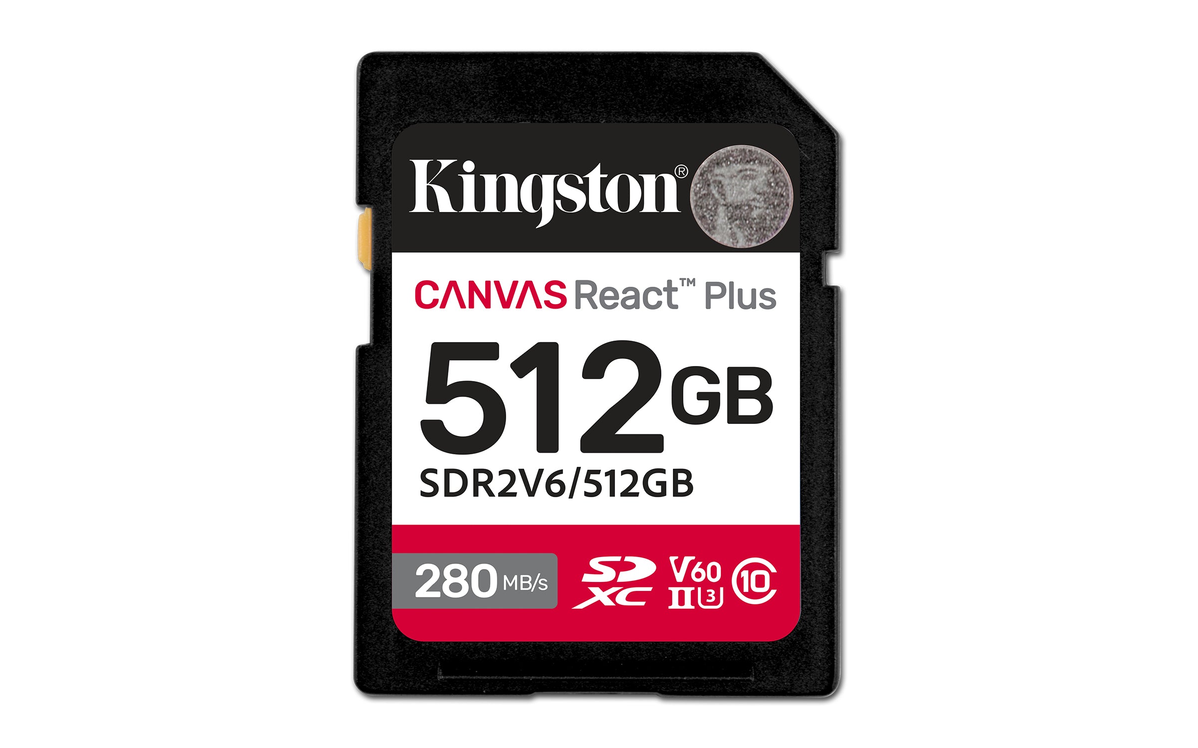 MEMORIA FLASH SD KINGSTON SDXC CANVAS REACT PLUS 512GB 280R/150W UHS-II U3 V60 SDR2V6/512GB