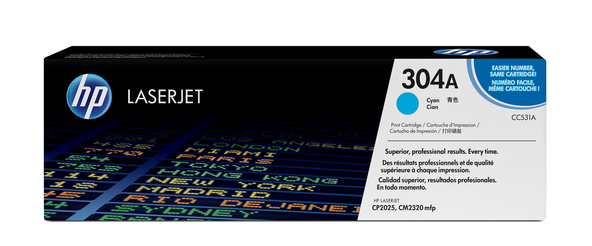 HP Cartucho original de tóner cian 304A LaserJet