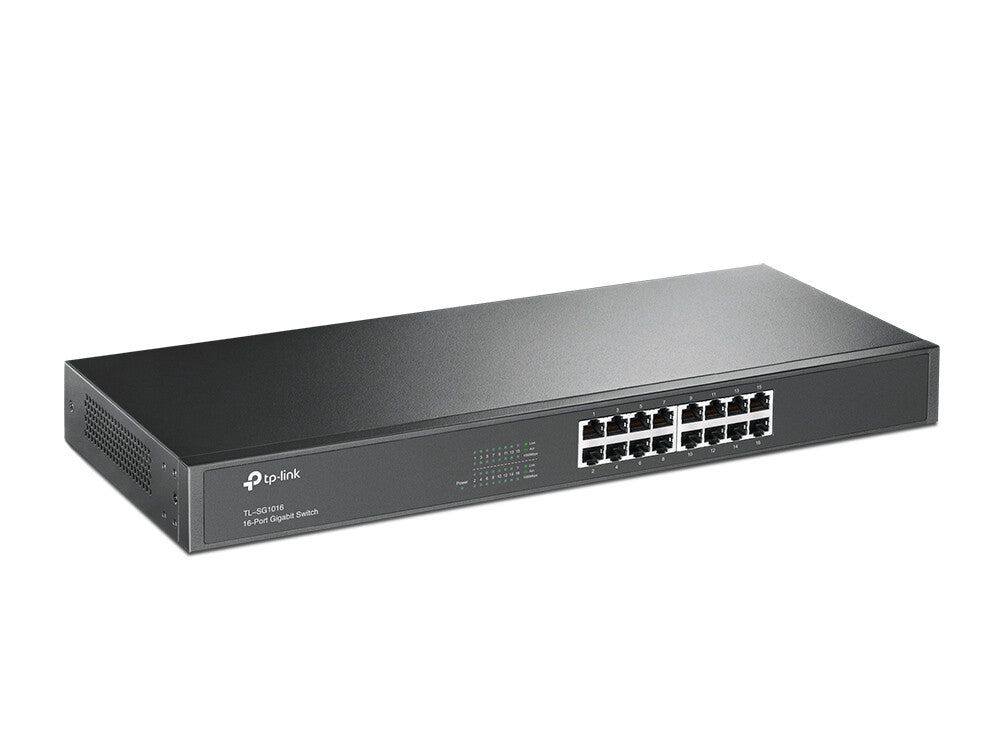 TP-Link TL-SG1016 No administrado Gigabit Ethernet (10/100/1000) 1U Negro