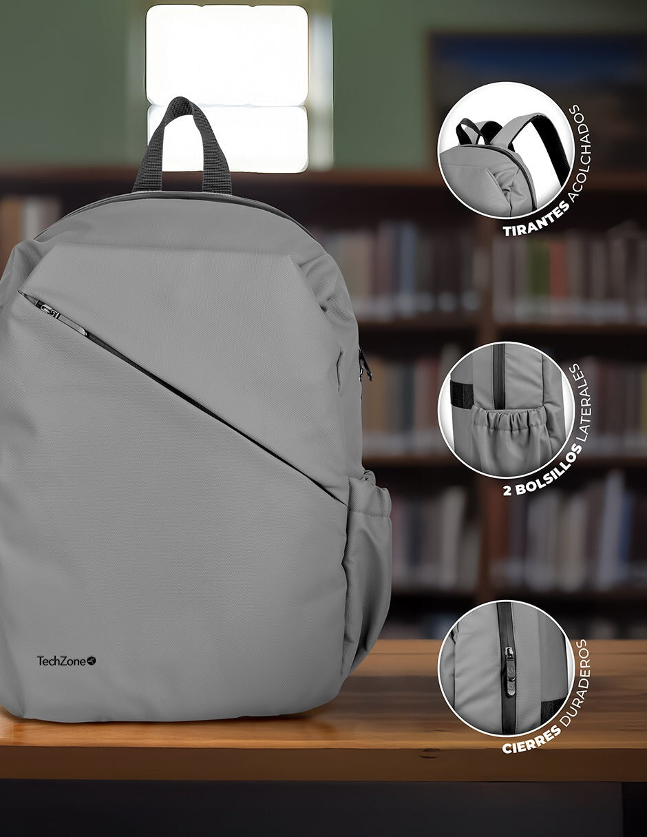 TechZone TZLBP29-G mochila Gris Poliéster
