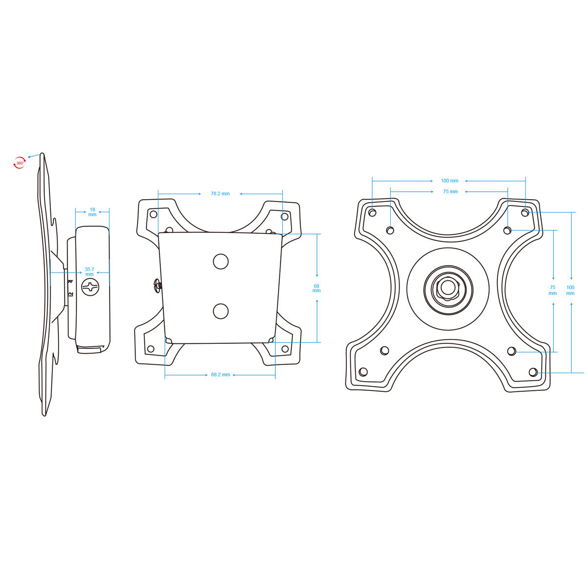 Manhattan Soporte para monitor, de pared, pantalla plana de 13" a 32" máximo 15 kg