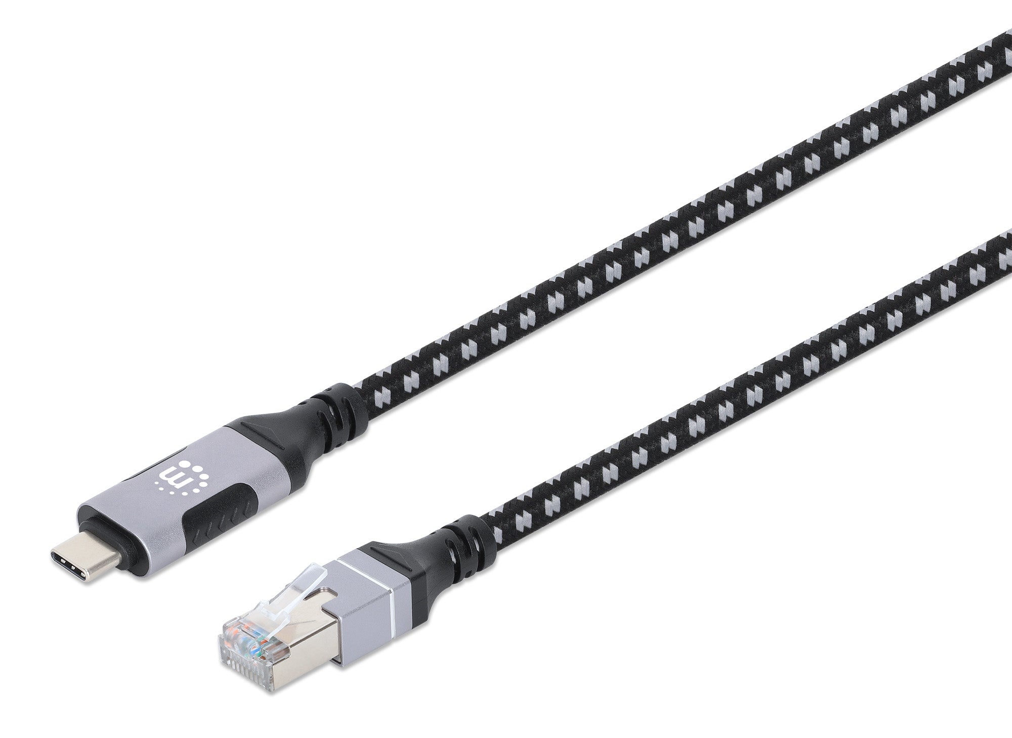 Manhattan USB-C to RJ45 V3.2 Cable 2M 5 Gbps Cat6 1 Gbps