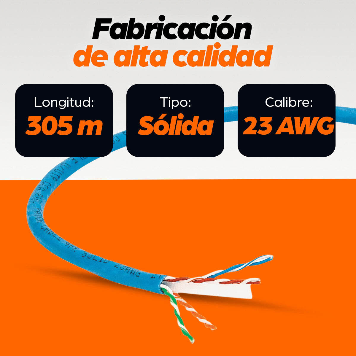 Intellinet Bobina de Cable UTP Cat6, Sуlida, CCA