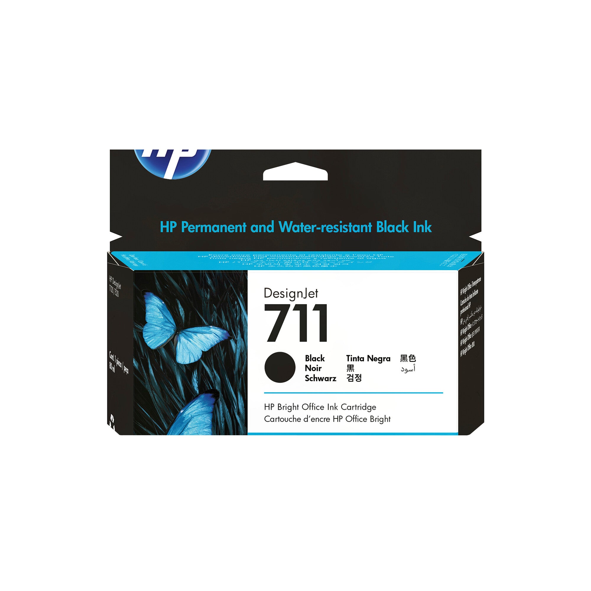HP Cartucho de tinta DesignJet 711 de 80 ml negro