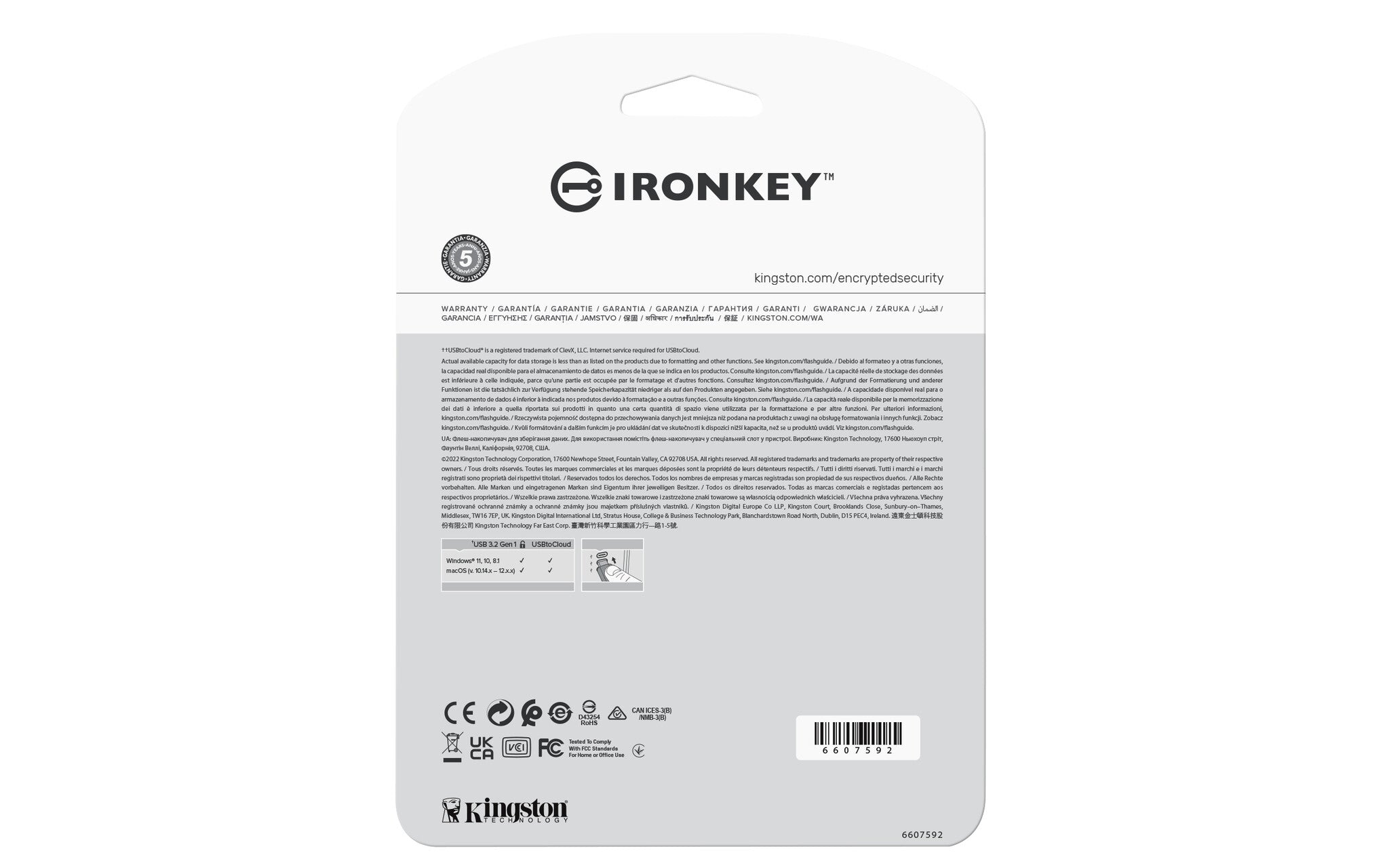 Kingston Technology IronKey Locker+ 50 unidad flash USB 64 GB USB tipo A 3.2 Gen 1 (3.1 Gen 1) Plata
