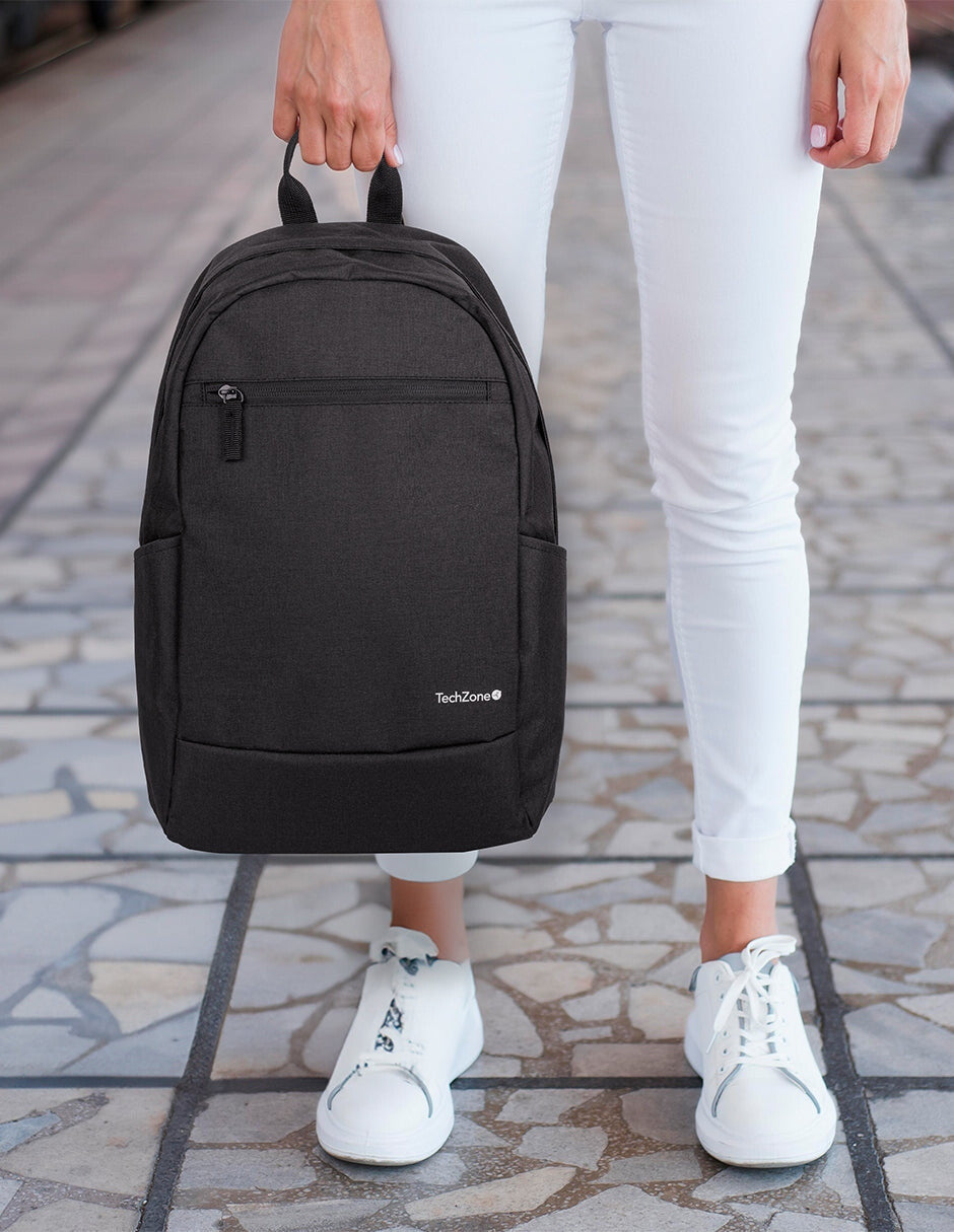 TechZone TZLBP15 mochila City backpack Negro Poliéster