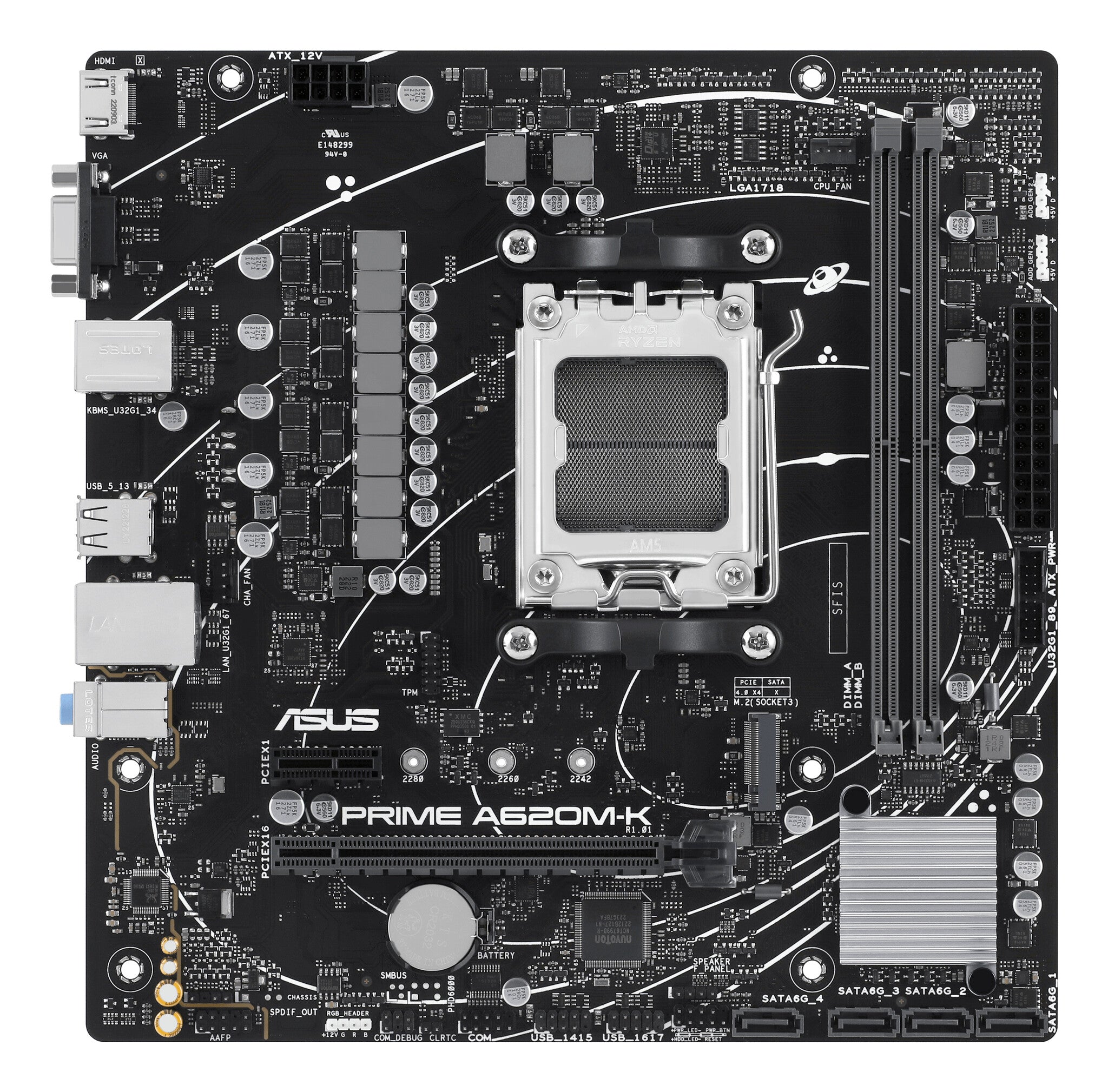 ASUS PRIME A620M-K AMD A620 Enchufe AM5 Micro ATX