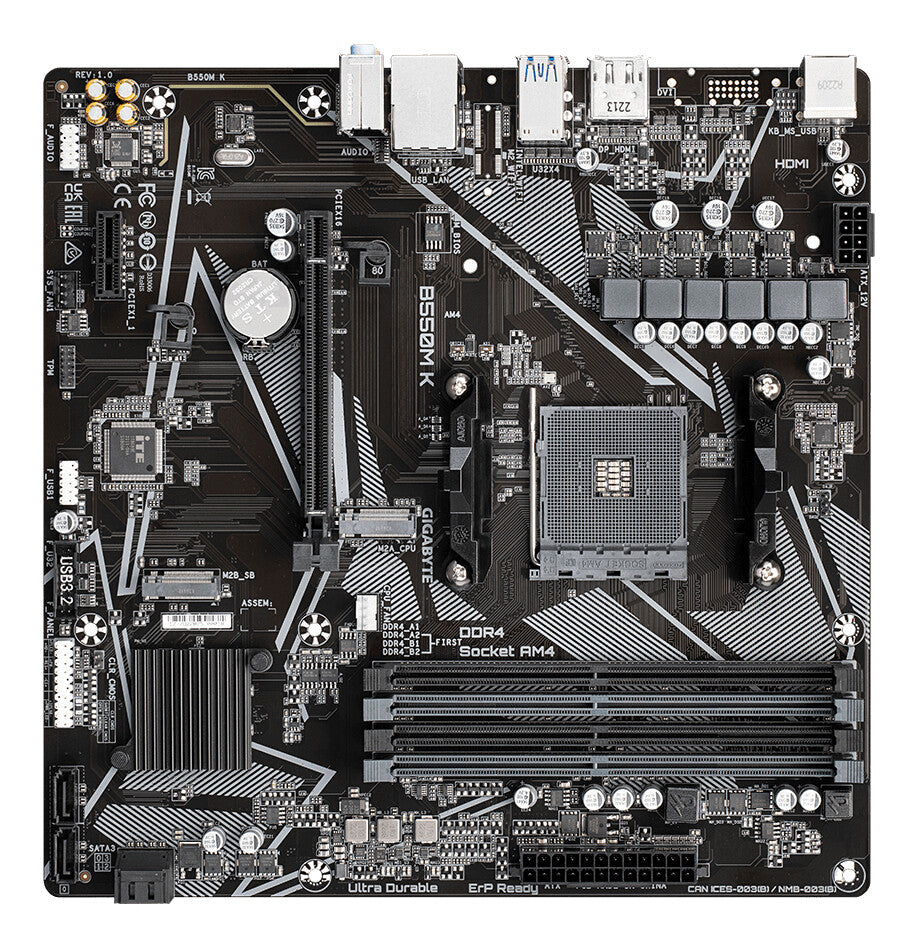 GIGABYTE B550M K placa base AMD B550 Enchufe AM4 Micro ATX