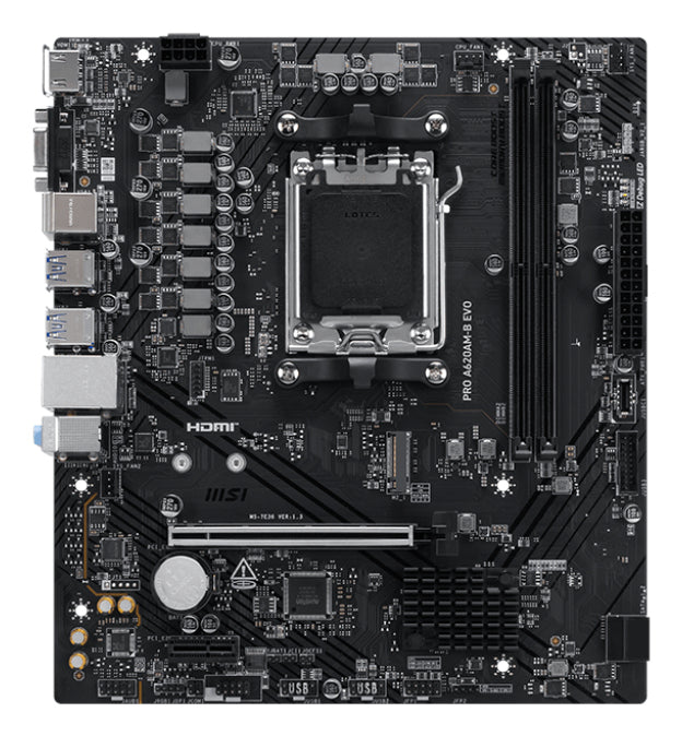 Tarjeta Madre MSI PRO A620AM-B EVO Micro-ATX Socket AM5 AMD A620 128GB DDR5 HDMI para AMD