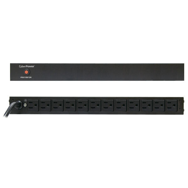 CyberPower PDU15B12R unidad de distribución de energía (PDUs) 12 salidas AC 1U Negro