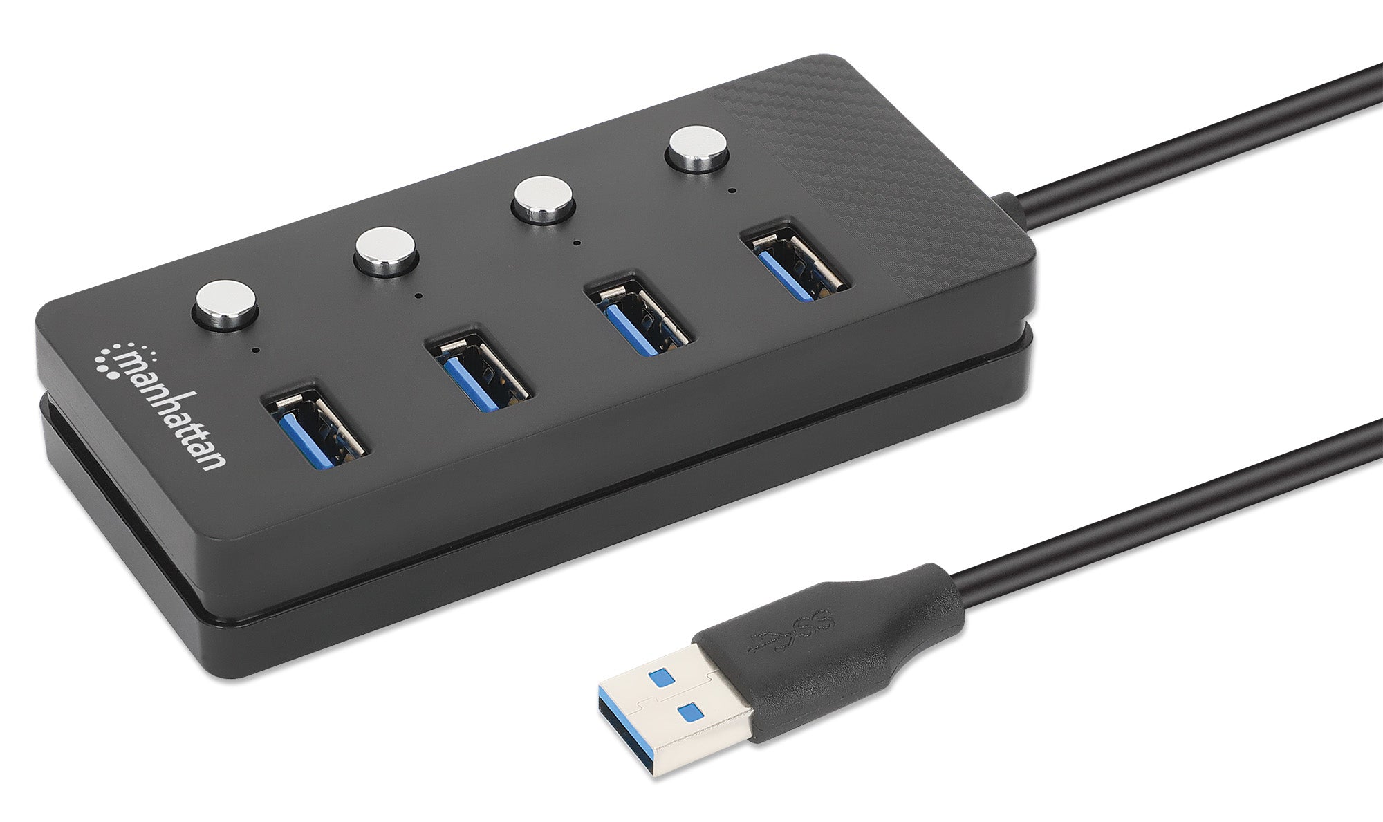Manhattan USB 3.2 Hub with 4 Type-A Ports and Per-Port Switches