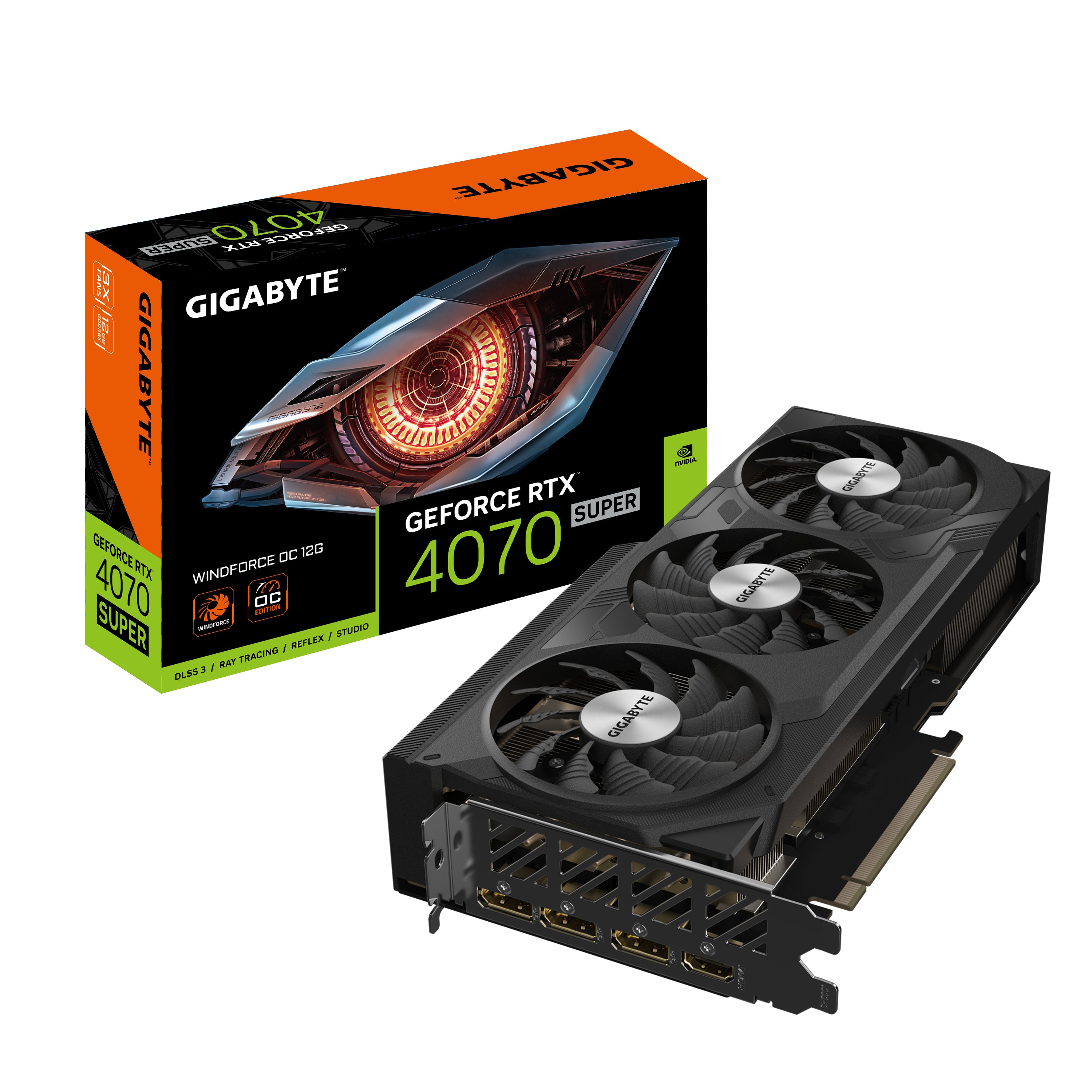 TARJETA DE VIDEO RTX 4070 SUPER / 12GB / GDDR6X / PCI-E 4.0 / HDMI 2.1 / DP 1.4 / GAMER GAMA ALTA