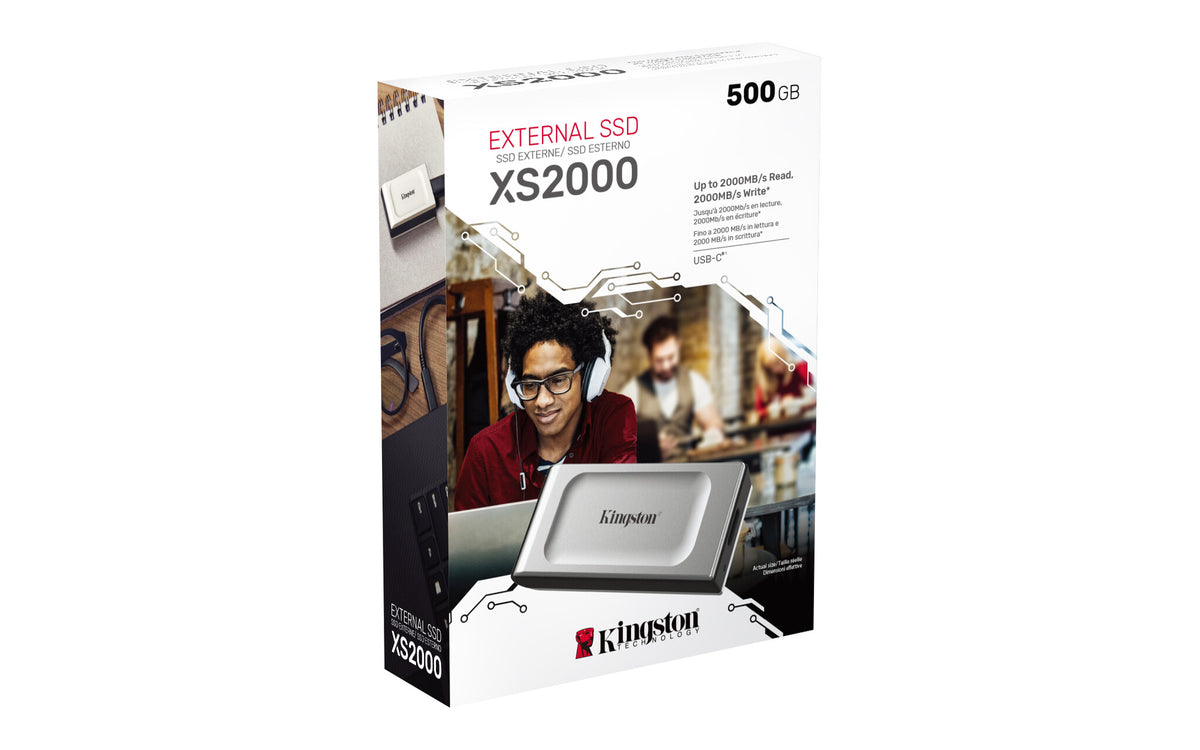 Kingston Technology XS2000 500 GB USB Tipo C 3.2 Gen 2 (3.1 Gen 2) Negro, Plata