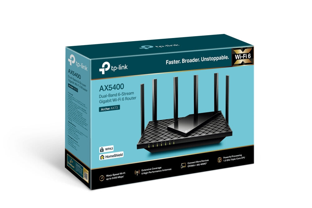 TP-Link Archer AX73 router inalámbrico Gigabit Ethernet Doble banda (2,4 GHz / 5 GHz) Negro