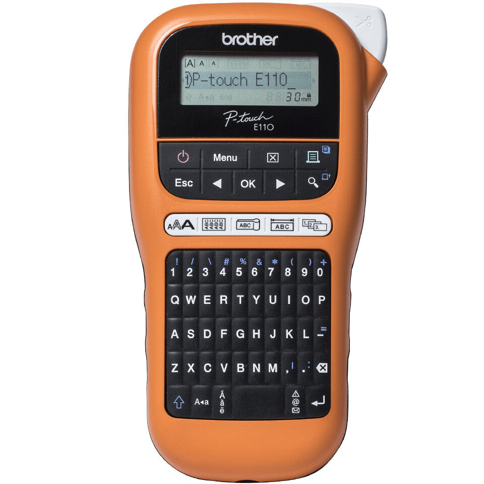 Brother PT-E110 impresora de etiquetas Transferencia térmica 180 x 180 DPI 20 mm/seg HGe/TZe QWERTY