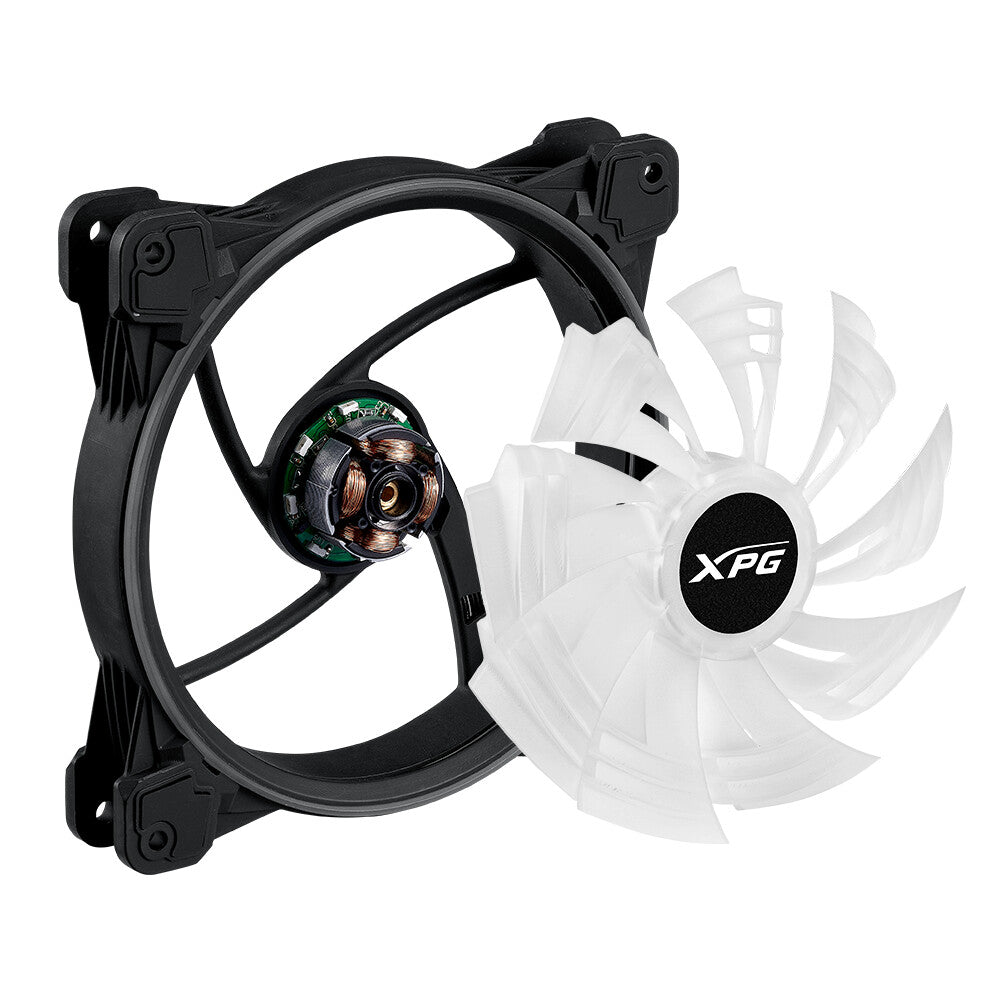 XPG HURRICANE140ARGBPWM-BKCWW sistema de refrigeración de computadora Gabinete de la computadora Ventilador 14 cm Negro, Blanco