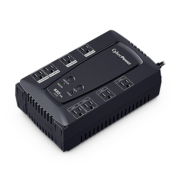 NO BREAK CYBERPOWER CP685AVR 685VA/ 390 WATTS, INTERACTIVO,TORRE, 8 NEMA 5-15R, 4 RESPALDO Y 4 SUPRESIN, 3 AÑOS DE GARANTA, INCLUYENDO BATERA.