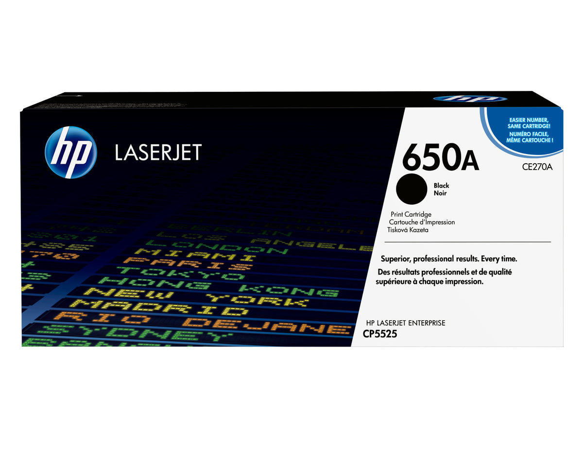 HP Cartucho original de tóner negro 650A LaserJet