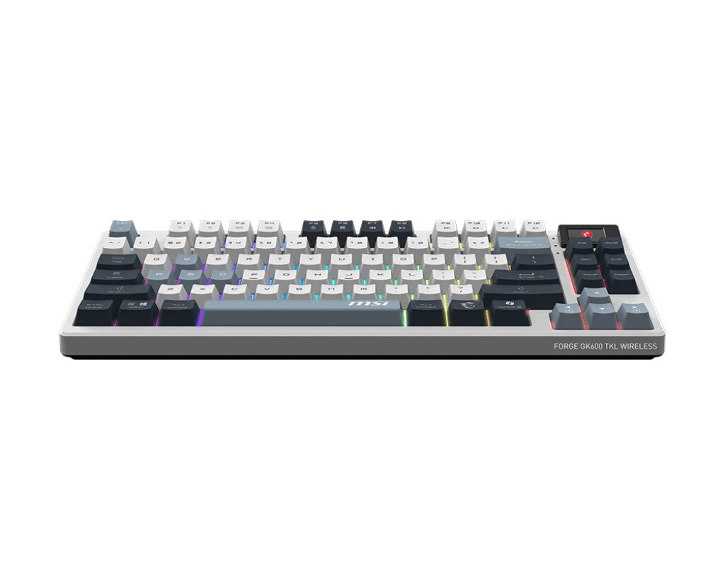 MSI FORGE GK600 TKL WIRELESS SKY teclado Juego USB + Bluetooth QWERTY Inglés del Reino Unido Azul, Blanco