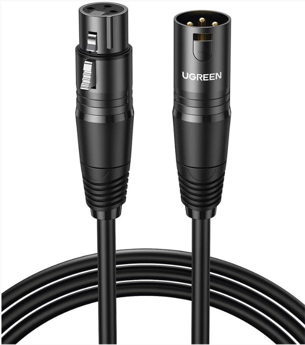 Cable para Micrófono XLR Tipo Canon Macho a Hembra | 15 Metros | Plug & Play | Anti interferencias | Triple Blindaje | Alta Calidad | Color Negro.