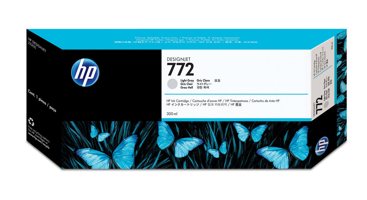 HP Cartucho de tinta DesignJet 772 gris claro de 300 ml
