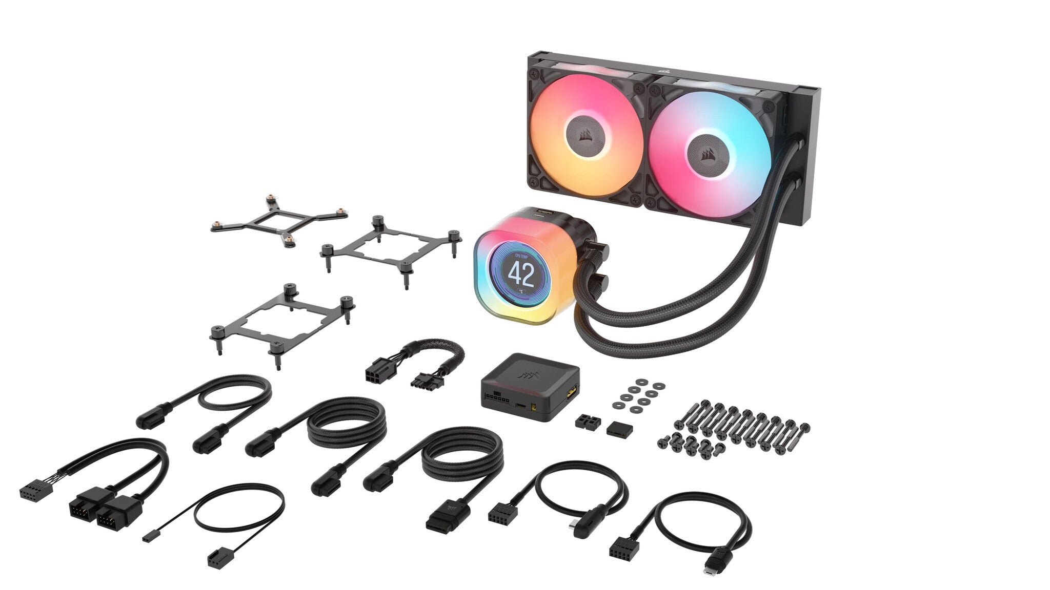 Corsair iCUE LINK TITAN 240 RX LCD Procesador Enfriador de aire 12 cm Negro 1 pieza(s)