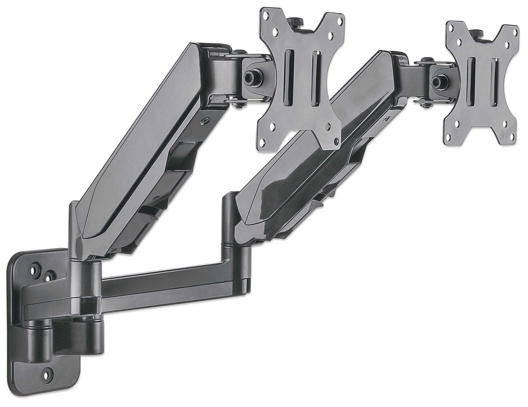 Manhattan Soporte universal de pared para dos monitores, con pistones a gas