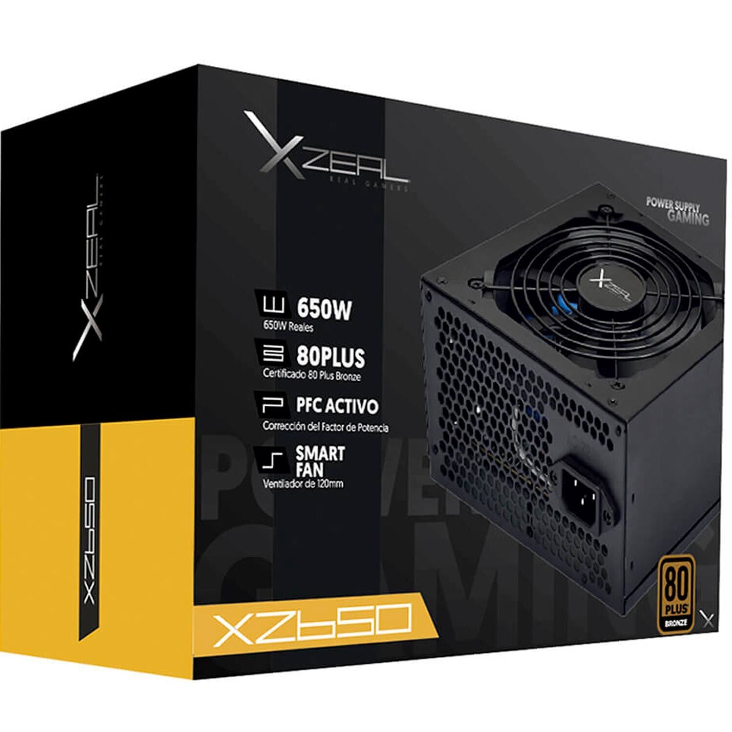 XZEAL XZ650 unidad de fuente de alimentación 650 W 20+4 pin ATX ATX Negro