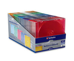 Verbatim Slim CD/DVD Storage Cases 5 Colors