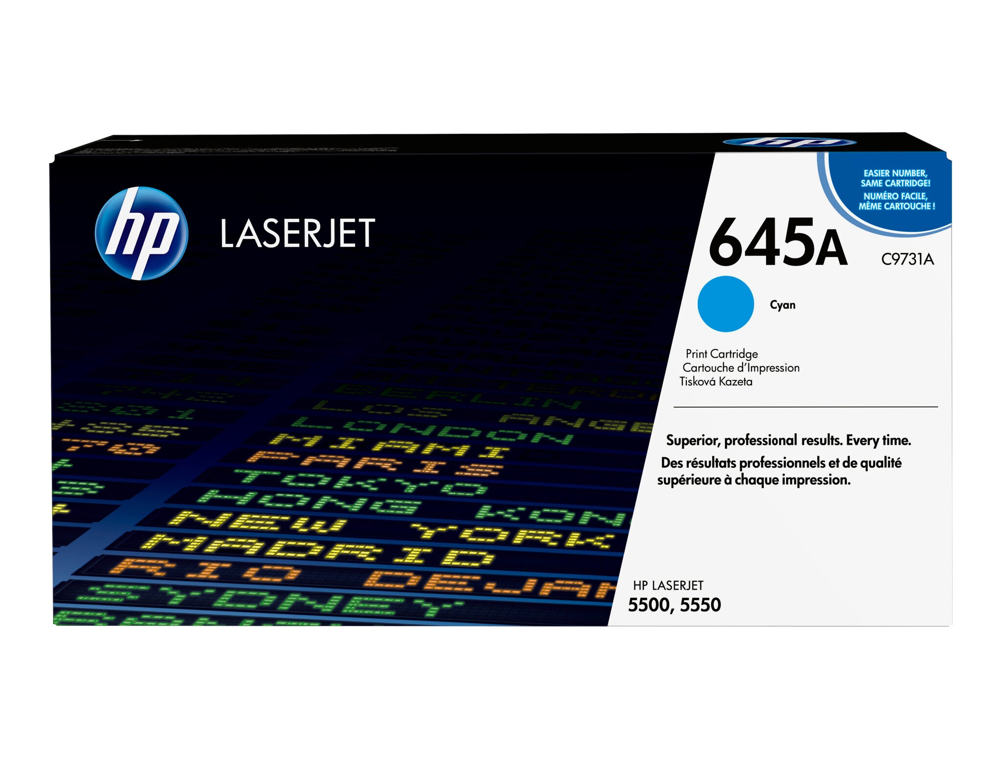HP Cartucho original de tóner cian 645A LaserJet