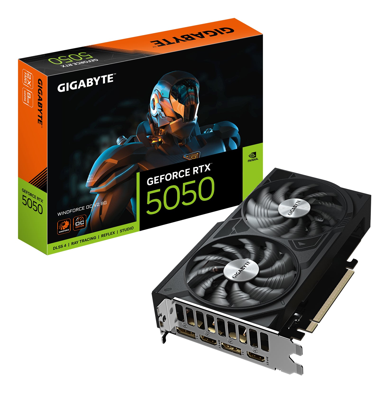 TARJETA DE VIDEO GIGABYTE GV-N5050WF2OCV2-8GB / RTX 5050 / 8GB GDDR6 / PCIE 5.0 / DP 2.1 / HDMI 2.1 / GAMA BAJA
