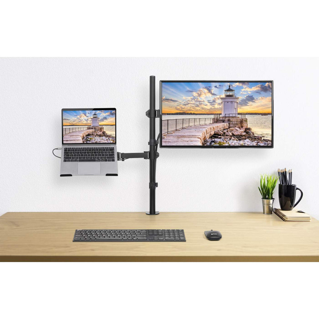 Manhattan Soporte para escritorio combinado con brazo para monitor y soporte para laptop