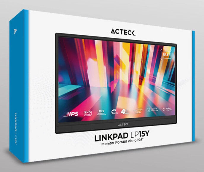 Acteck LinkPad LP15Y Monitor portátil Negro 39.6 cm (15.6") LCD 1920 x 1080 Pixeles