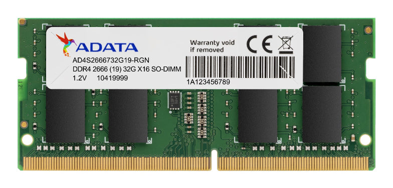 MEMORIA ADATA SODIMM DDR4 8GB PC4-21300 2666MHZ CL19 260PIN 1.2V LAPTOP/AIO/MINI PCS (AD4S26668G19-SGN)