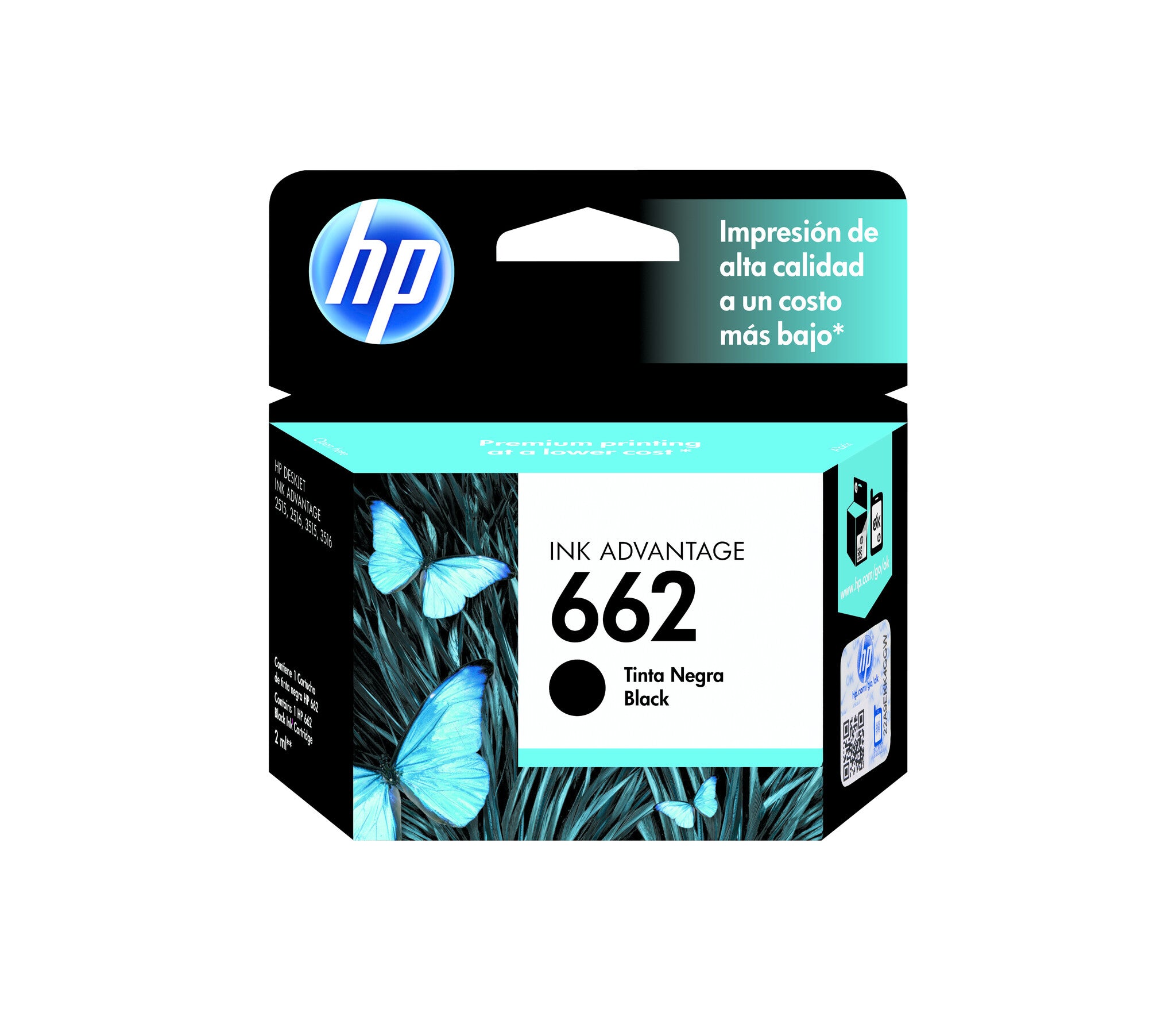 HP Cartucho original de tinta negra 662 Advantage