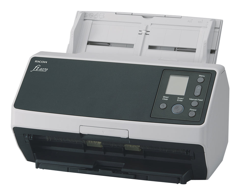 ESCANER RICOH FI-8170, 70 PPM / 140 IPM, CAPACIDAD DEL ADF 100 HOJAS, 600 DPI, CICLO RECOMENDADO 10,000 PAGINAS, 24 BITS, DUPLEX, USB, ETHERNET, CIS