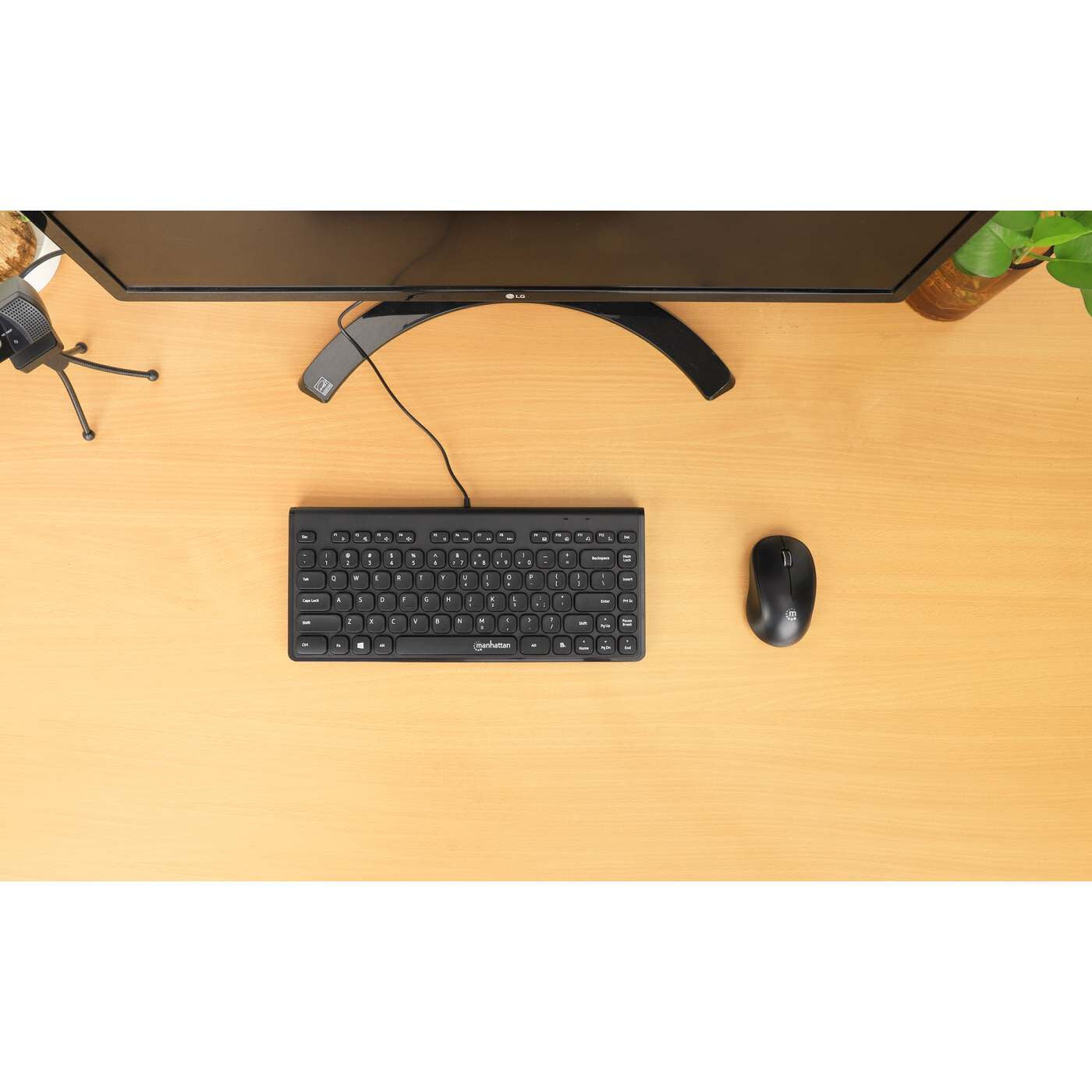 Manhattan 180702 teclado Oficina USB QWERTY Negro