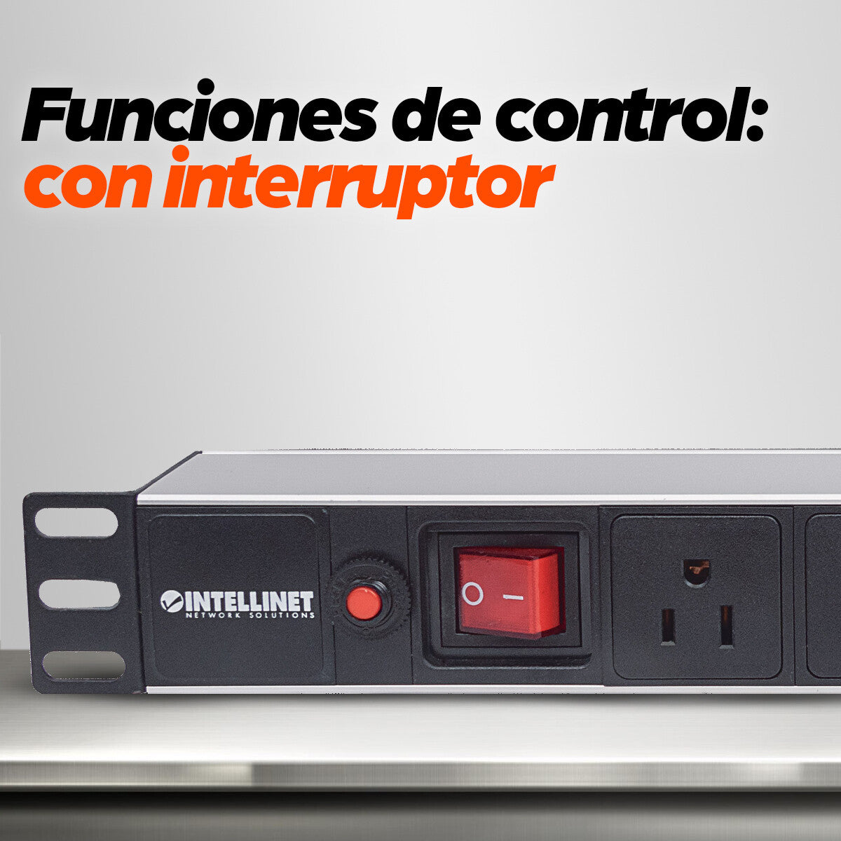Intellinet Barra multicontacto con 8 salidas para montaje en 1U de rack de 19" - Tipo EU