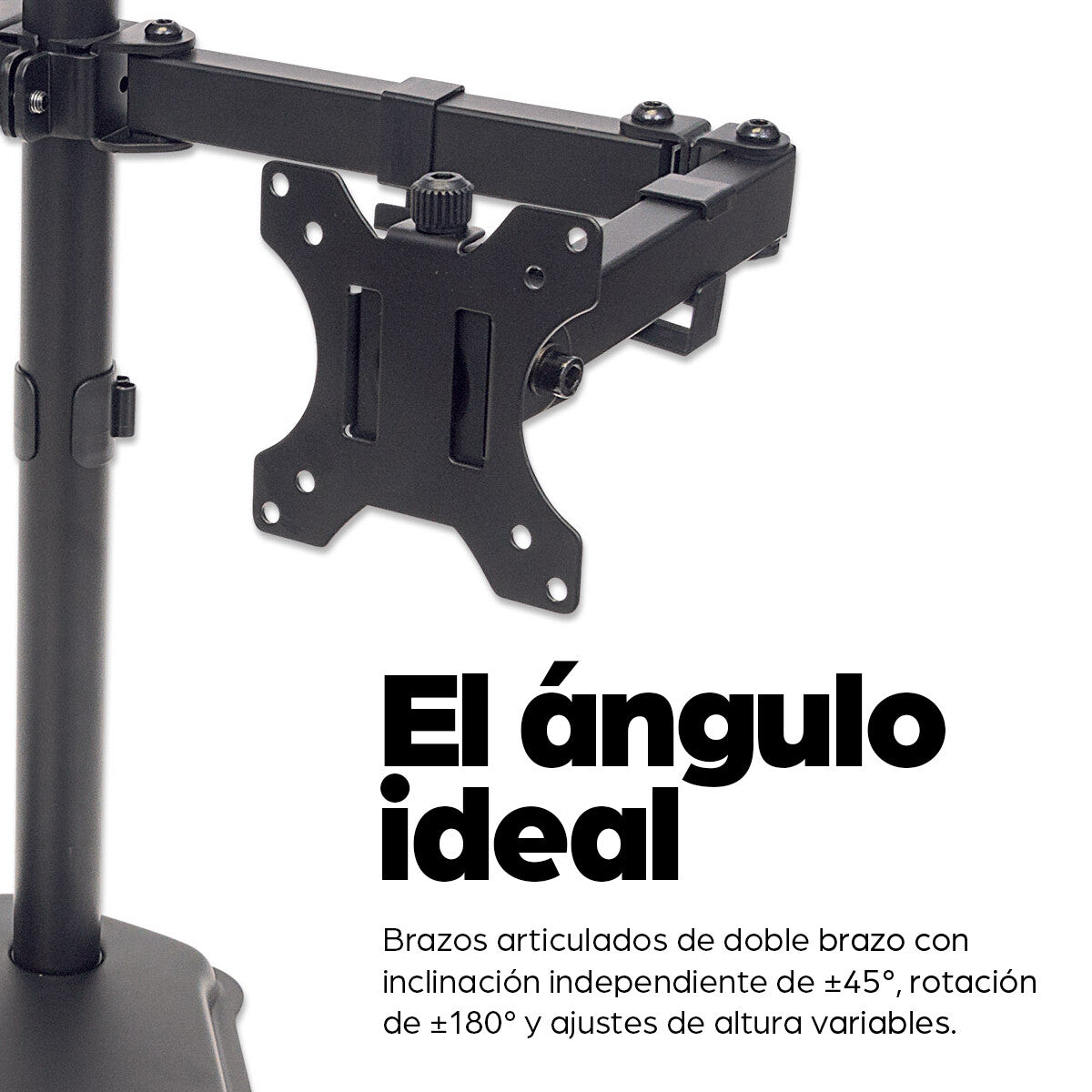 Manhattan Soporte para dos monitores, movimiento con brazos de doble articulación