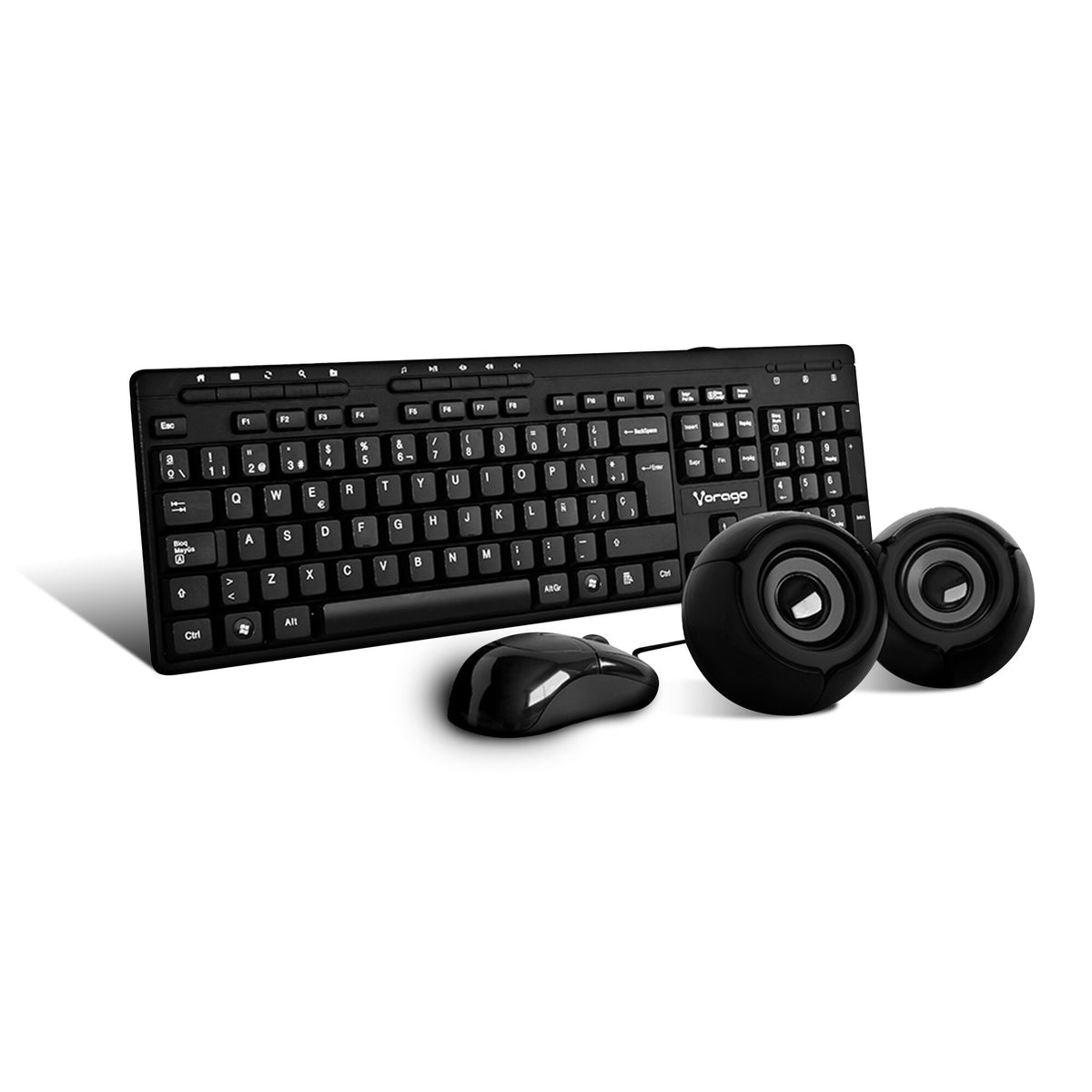 Vorago KMS-104 teclado Ratón incluido QWERTY Español Negro
