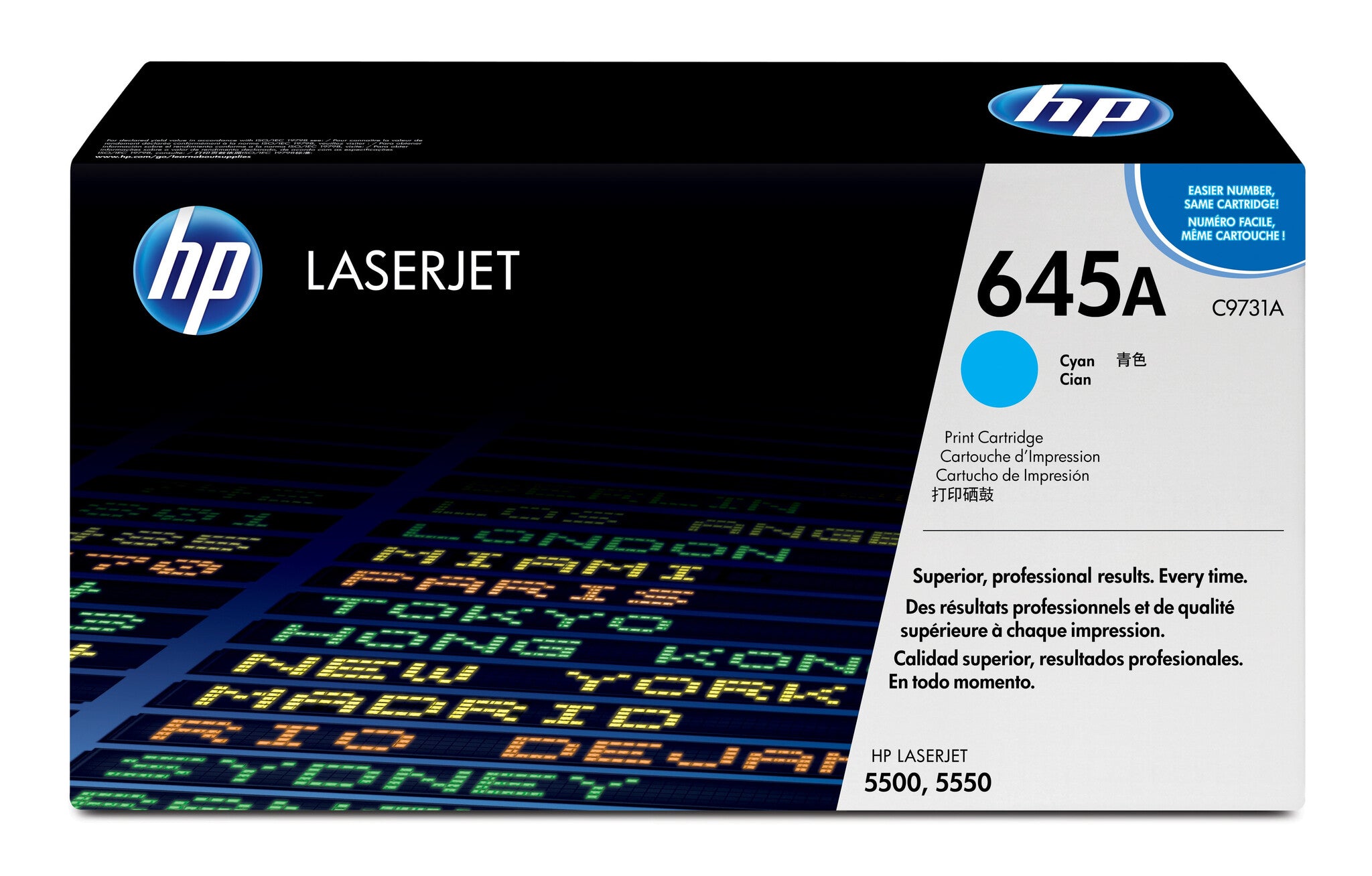 HP Cartucho original de tóner cian 645A LaserJet