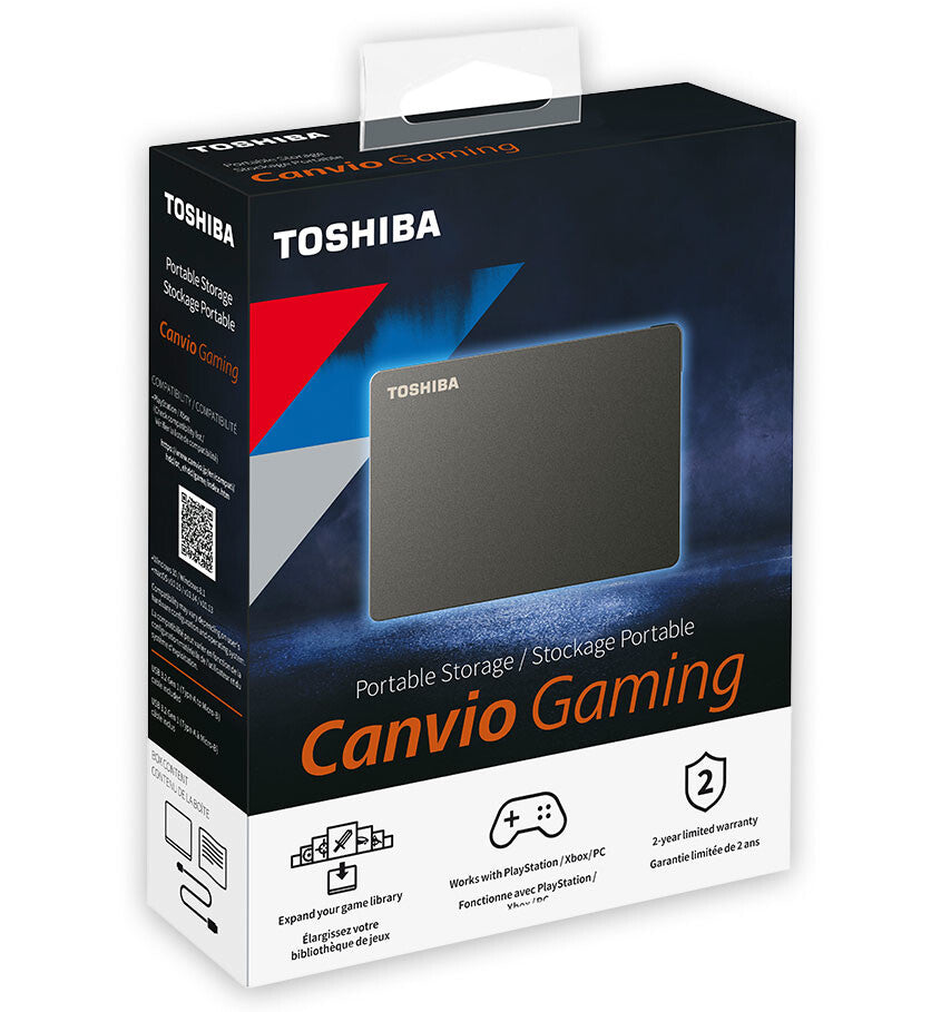 Toshiba Canvio Gaming disco duro externo 2 TB 2.5" USB Type-A / USB Type-C 2.0/3.2 Gen 1 (3.1 Gen 1) Negro