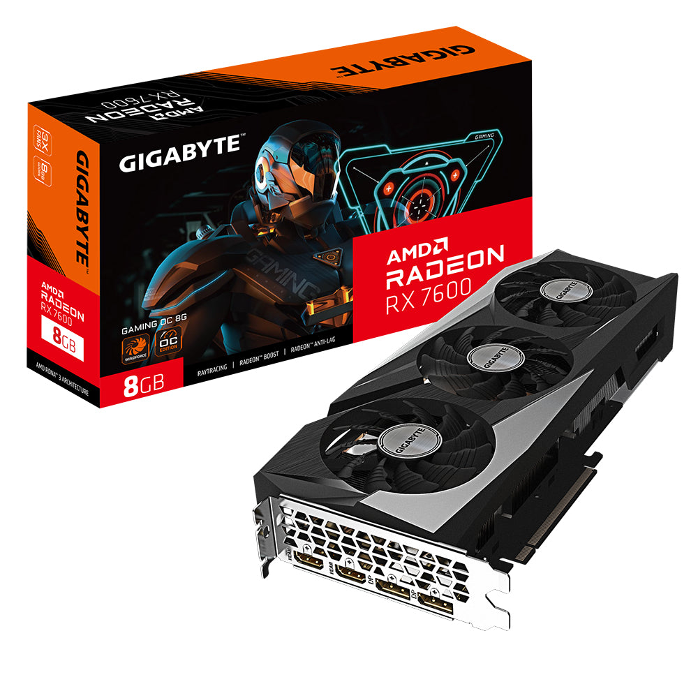 TARJETA DE VIDEO GIGABYTE AMD RADEON RX 7600 GAMING OC 8G PCIE 4.0 8 GB/GDDR6X/256 BIT/GAMA ALTA
