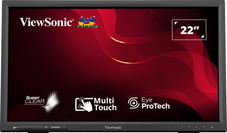 MONITOR TOUCH VIEWSONIC TD2223/ TECNLOGIA INFRARROJA / 10 PUNTOS TACTILES/ 22 PULGADAS/ FULL HD / 1920 X 1080 / VGA / HDMI / USB-A/ VESA / CABLE VGA / 3 AÑOS DE GARANTIA