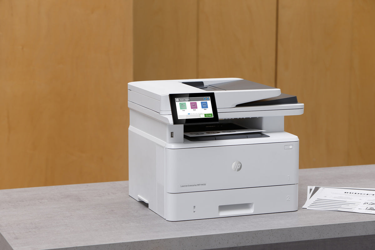 HP LaserJet Enterprise M430f Multifunction Blanco y negro Impresora, Ethernet solamente; Copiadora, escáner