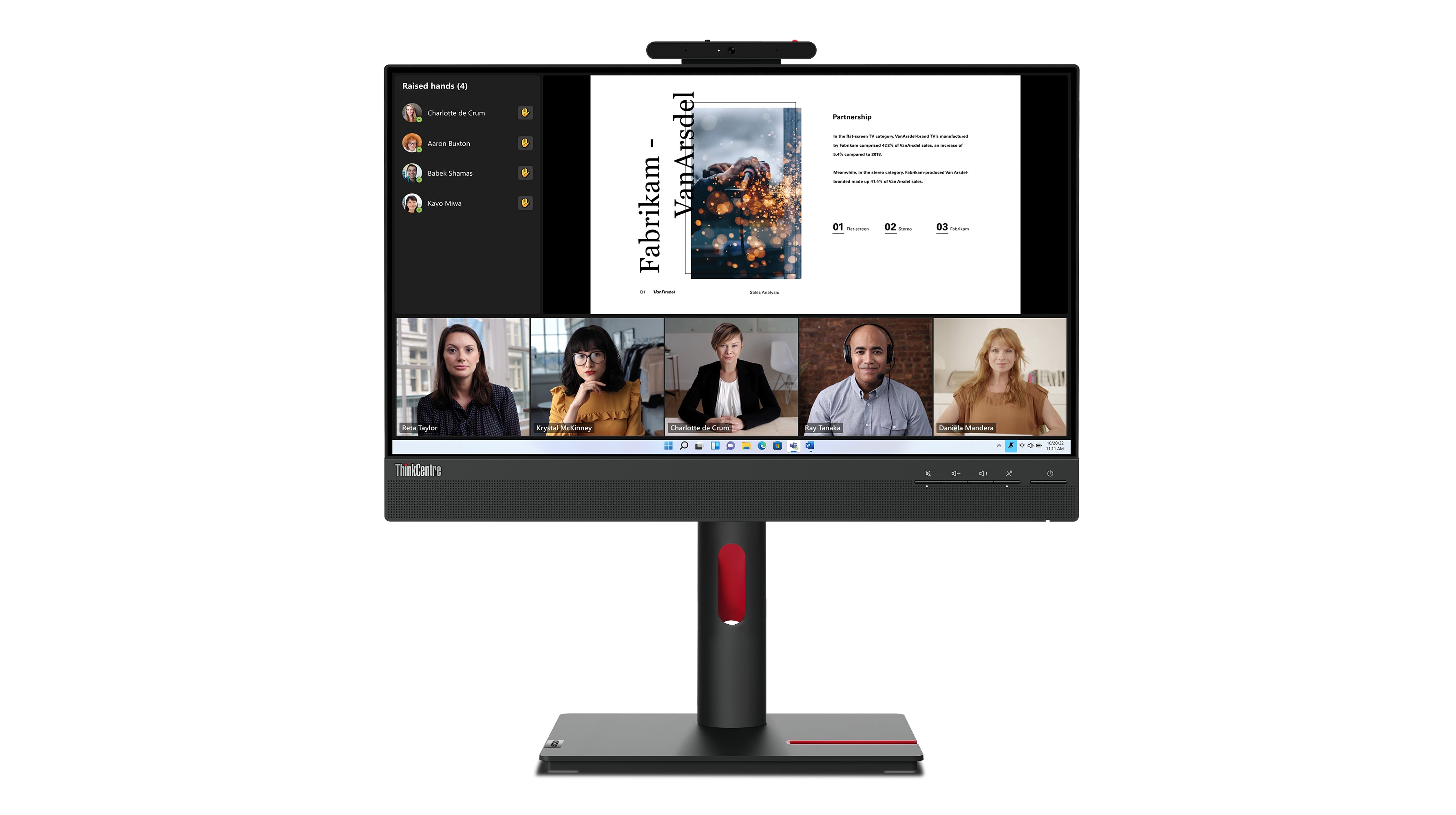 Monitor Lenovo 21.5" ThinkCentre Tiny In One 22 FHD Resolución 1920x1080 Panel IPS USB/HDMI/DisplayPort